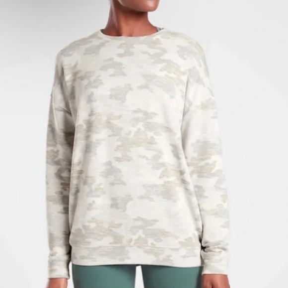 Athleta Pure Luxe Camo Printed Sweatshirt - Picture 1 of 4